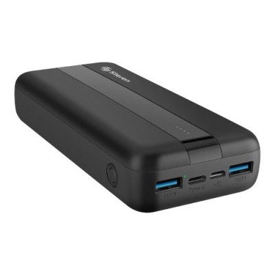 Power Bank Steren MOV-2000 - 20,000 mAh - USB-A - USB-C - Negro - MOV-2000