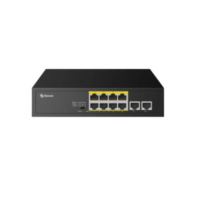 Switch Steren SWI-210POE - 8 Puertos PoE - 2 Puertos Uplink - SWI-210POE