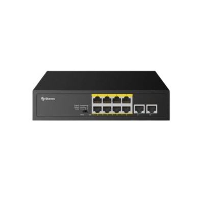 Switch Steren SWI-210POE - 8 Puertos PoE - 2 Puertos Uplink - SWI-210POE