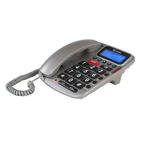 Teléfono Steren TEL-235 con Identificador de Llamadas - Teléfono DECT Plata