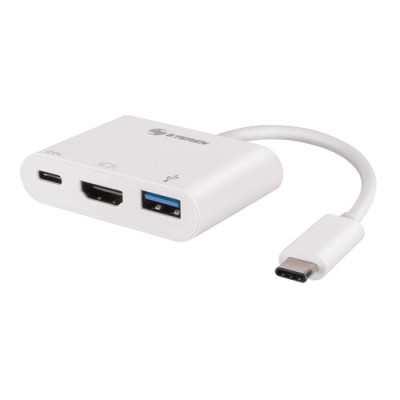 Adaptador Steren USB-471 - USB-C a HDMI / USB-C / USB 3.0 - Negro - USB-471
