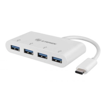 HUB USB Steren USB-5260 - USB-C a 4 Puertos USB 3.0 - Blanco - USB-5260