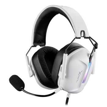 Diadema Gamer XZeal XZ-7010 - Alámbrico - Micrófono - Blanco - RGB - XZHSALRGB1W