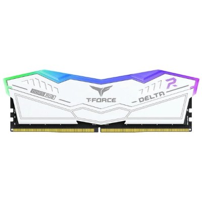 Memoria RAM TEAMGROUP T-Force DELTA RGB - DDR5 - 32GB - 6000 MHz - UDIMM - Blanco - Para PC - FF4D532G6000HC38A01