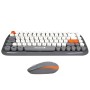 Kit de Teclado y Mouse TechZone TZ20COMB01-INA - Inalámbrico - USB - Gris, Blanco y Naranja - TZ20COMB01-INA