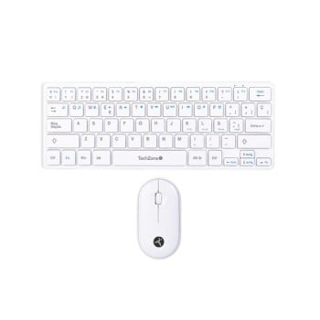 Kit Teclado y Mouse TechZone Young Pop - Inalámbrico - Blanco - TZACCBI04