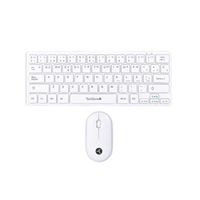 Kit Teclado y Mouse TechZone Young Pop - Inalámbrico - Blanco - TZACCBI04