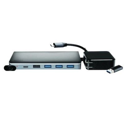 Docking Station TechZone Silvery HUB 1-A - USB - MicroSD - SD - HDMI - VGA - Bulk - TZDSC02