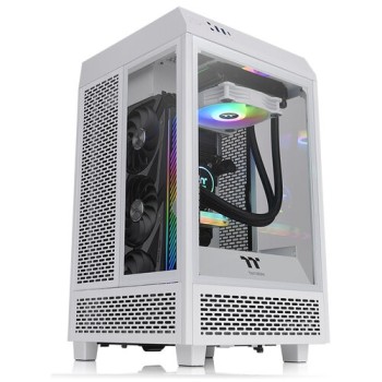 Gabinete Gamer Thermaltake The Tower 100 Snow - Mini Torre - Mini ITX - 2x Ventiladores - Panel Lateral - Blanco - CA-1R3-00S6WN-00