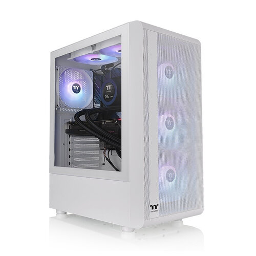 Gabinete Thermaltake Gamer S200 TG ARGB Snow - Media Torre Blanco con Panel Lateral de Vidrio Templado