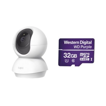 Cámara IP TP-LINK TAPO-C200 - 2MP - Lente 4mm - IR 10M - Wi-Fi - Incluye memoria Micro SD 32GB - TAPOC200/WD32