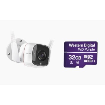 Cámara TP-Link Tapo C310 - 3MP - Bala - Lente Focal 3.89mm - IR 30M - Wi-Fi + MicroSD 32GB - TAPOC310/WD32