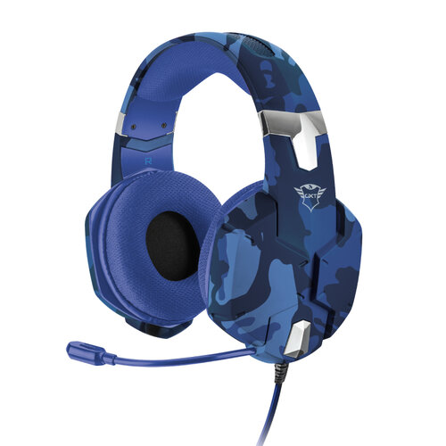 Diadema Gamer Trust GXT 322B Carus con Micrófono - Alámbrico - Azul/Negro - Modelo 23249