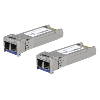Transceptor Ubiquiti UFiber Módulo SFP+ 10G - LC - 1310nm - Monomodo - 10 Km - 2 Piezas - UACC-OM-SM-10G-D-2