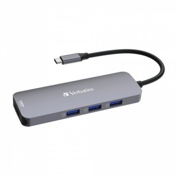 HUB Verbatim CMH-08 - USB/HDMI/SD/Micro SD - Gris - 32151
