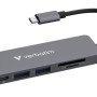 Docking Station USB Verbatim 32156 - USB-C/USB-A/HDMI/MicroSD/SD - Gris - 32156