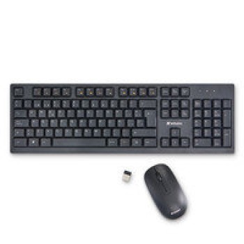 Kit de Teclado y Mouse Verbatim 70708 - Inalámbrico - Negro - 70708