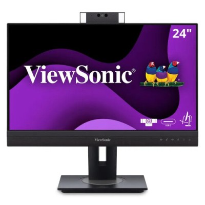 Monitor de Video Conferencia ViewSonic VG2457V - 24" - Full HD - HDMI - DisplayPort - USB - Ethernet - Altavoces Incorporados - Cámara Web - VG2457V