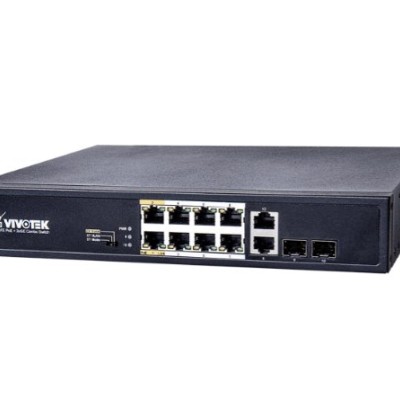 Switch Vivotek AW-FGT-100D-120 - 8 Puertos PoE+ - 2 Combo - No Gestionado - AW-FGT-100D-120