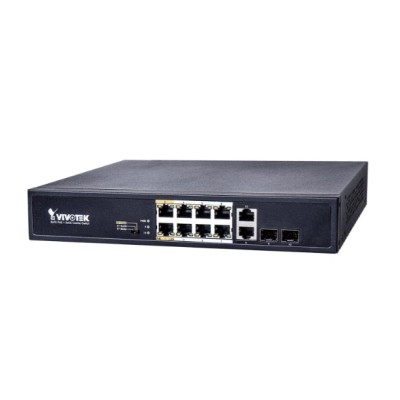 Switch Vivotek AW-FGT-100D-120 - 8 Puertos PoE+ - 2 Combo - No Gestionado - AW-FGT-100D-120