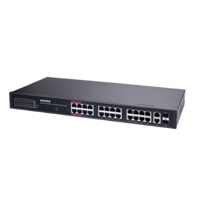 Switch Vivotek AW-GEL-285A-380 - Gigabit Ethernet - 24 Puertos PoE - 2 SFP - Gestionado - AW-GEL-285A-380
