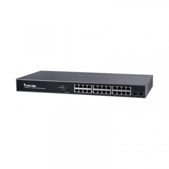 Switch Vivotek AW-GEV-264B-370 - Gigabit Ethernet - 24 Puertos PoE+ - 2 SFP - Gestionado - AW-GEV-264B-370