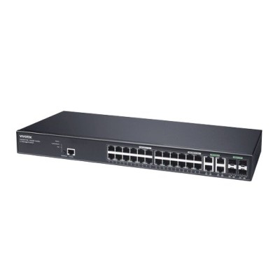 Switch Vivotek AW-GEV-288A-370 - Gigabit Ethernet - 24 Puertos PoE+ - 4 SFP - Gestionado - AW-GEV-288A-370