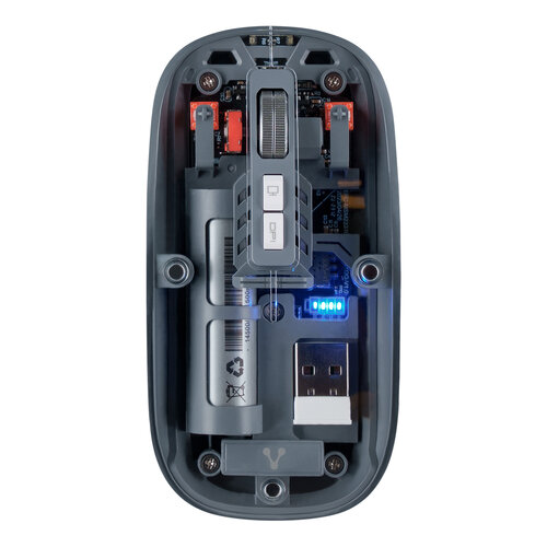 Mouse Vorago MO-415 Inalámbrico con Bluetooth y USB - Transparente