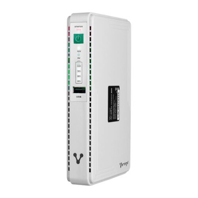 Mini No Break Vorago NBM-300 - 8800 mAh - 2x RJ-45 - USB - Para Módem - NBM-300