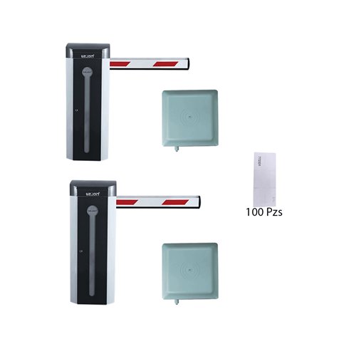 Kit de Control de Acceso WEJOIN con 2 Barreras, 2 Lectoras UHF y 100 Tags Adheribles - Modelo KIT-WJCB120