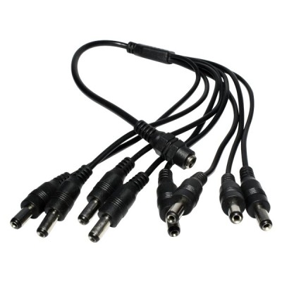 Cable Divisor Xcase VVPULPO1A8 - De Corriente - 1 Hembra a 8 Machos - Para Cámaras de Vigilancia - VVPULPO1A8