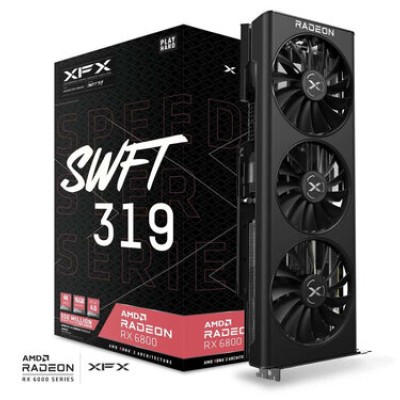 Tarjeta de Video XFX Speedster SWFT 319 AMD Radeon RX 6800 CORE Gaming - 16GB - 256-bit - PCI-E 4.0 - GDDR6 - HDMI - DisplayPort - RX-68XLAQFD9
