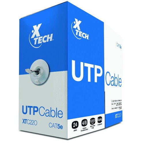 Bobina de Cable XTECH Cat5e 305 Metros Gris Modelo XTC-220