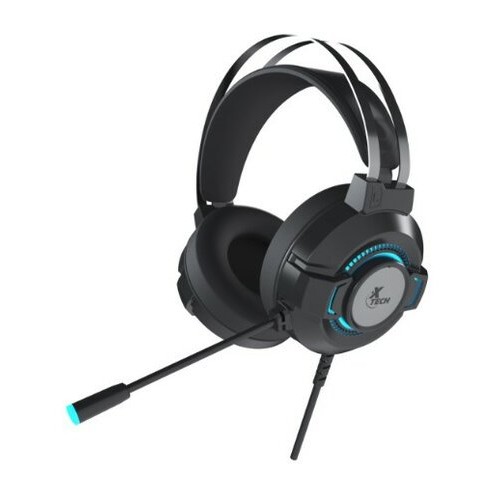 Diadema Gamer Xtech Morrighan con LED Azul, Micrófono Boom y Conector 3.5mm - Modelo XTH-565