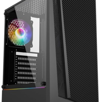 Gabinete Gamer YAGUARET FALCON - ATX/Micro ATX/Mini-ITX - Panel Lateral - Negro - CGFALCONYGT