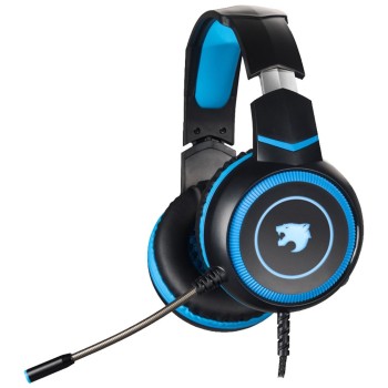 Diadema Gamer Yaguaret Quimera - Alámbrico - Micrófono - LED - Negro con Azul - HGQUIMERAYGT