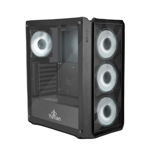 Gabinete Gamer YEYIAN Lancer - Media Torre con 4 Ventiladores RGB y Panel Lateral de Vidrio - Modelo YCM-APLAN-01