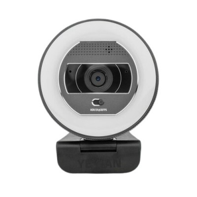 Cámara Web YeYian - 2K Ultra HD - Micrófono - USB - Aro de Luz - Negro - YPW-QHDAF-M1