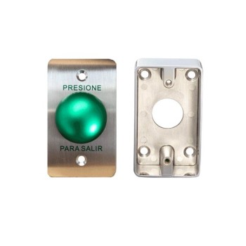 Botón Liberador YLI PBK818A800AM - Tipo Hongo - Caja De Metal para Instalación - KIT-PBK-818A/MBB-800A-M