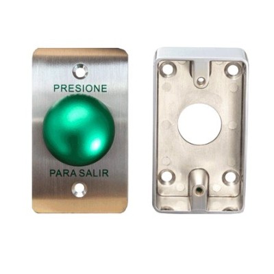Botón Liberador YLI PBK818A800AM - Tipo Hongo - Caja De Metal para Instalación - KIT-PBK-818A/MBB-800A-M