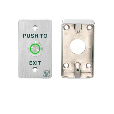 Botón Liberador YLI YWP880BLED800AM - Uso Exterior - Caja para Instalación - KIT-YWP-880BLED-MBB-800A-M