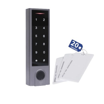 Control de Acceso YLI YK1068APAK - Lector de Huella Digital - Teclado - Lector de Tarjeta ID - Incluye 20 Tarjetas - YK-1068A PAK