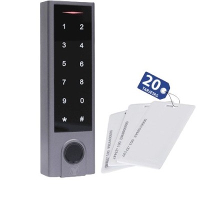 Control de Acceso YLI YK1068APAK - Lector de Huella Digital - Teclado - Lector de Tarjeta ID - Incluye 20 Tarjetas - YK-1068A PAK