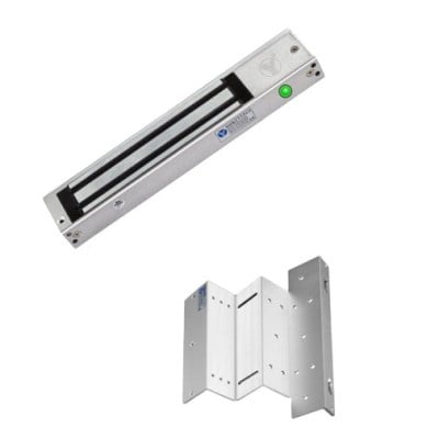 Cerradura Magnética YLI YM280N - 280kg Fuerza de Sujeción con Indicador LED - Modelo YM-280NLED + MBK-280NZL