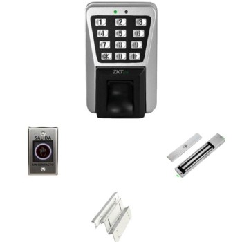 Control de Acceso Profesional ZKTeco MA500PAK - Control de Acceso Profesional de Huella - Incluye Contrachapa Magnética - Soporte de Fijación Tipo ZL - Botón de Salida - MA500PAK