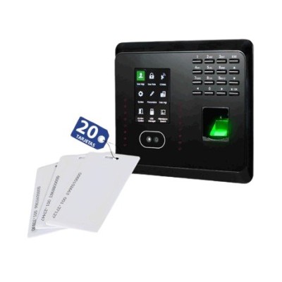Control de Acceso ZKTeco MB360 - Reconocimiento Facial - Lector de Huella - Lector de Tarjeta - 20 Tarjetas - MB360-WITH-CARDS