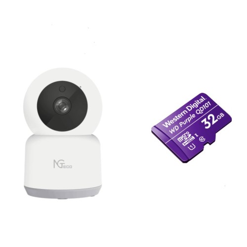 Cámara IP ZKTeco 2MP con Wi-Fi y Memoria SD 32GB - Modelo NG-C2401