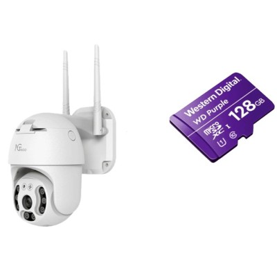 Cámara IP ZKTeco NGC4200 - 3MP - Lente 3.6mm - IR 20M - Wi-Fi - Ethernet - Incluye Memoria de 128GB Micro SDXC - NGTECO C4200 WITH SD CARD