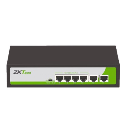 Switch ZKTeco PE082-120-C - Fast Ethernet - 6 Puertos - Soporta 4 PoE+ - No Gestionado - PE042-55-C