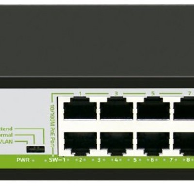 Switch ZKTeco PE082-120-C - Fast Ethernet - 10 Puertos - Soporta 8 PoE - No Gestionado - PE082-120-C